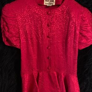 Maggie London-Vintage hot pink peplum blouse